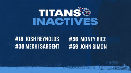 Game Inactives  Week 6 Titans vs Bills