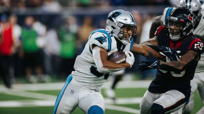 September 23, 2021: Carolina Panthers running back Christian McCaffrey (22)  carries the ball during the 2nd quarter of an NFL football game between the Carolina  Panthers and the Houston Texans at NRG