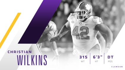 Photo: Christian Wilkins from Clemson receives a jersey from NFL