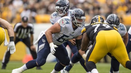 Minnesota Vikings offensive guard Josh Kline (64) sets to block