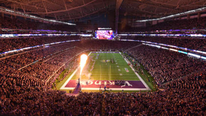 Cutouts of Minnesota Vikings fans are shown in the stands of US