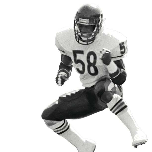 Wilber Marshall of the Chicago Bears recovers a fumble and returns it