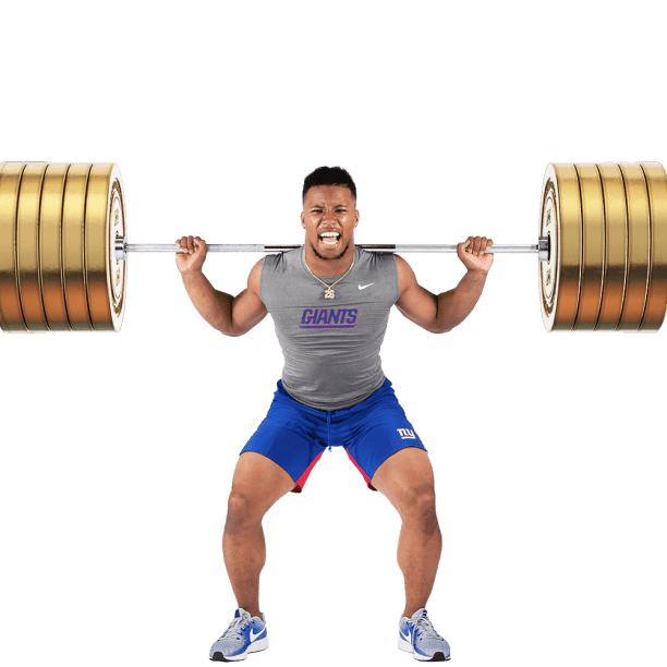 Leg day with Saquon Barkley I think I know why they call bro “Saquad”, aj  dillon squats