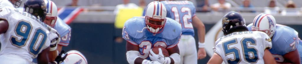 Wide receiver Haywood Jeffries of the Houston Oilers watches from