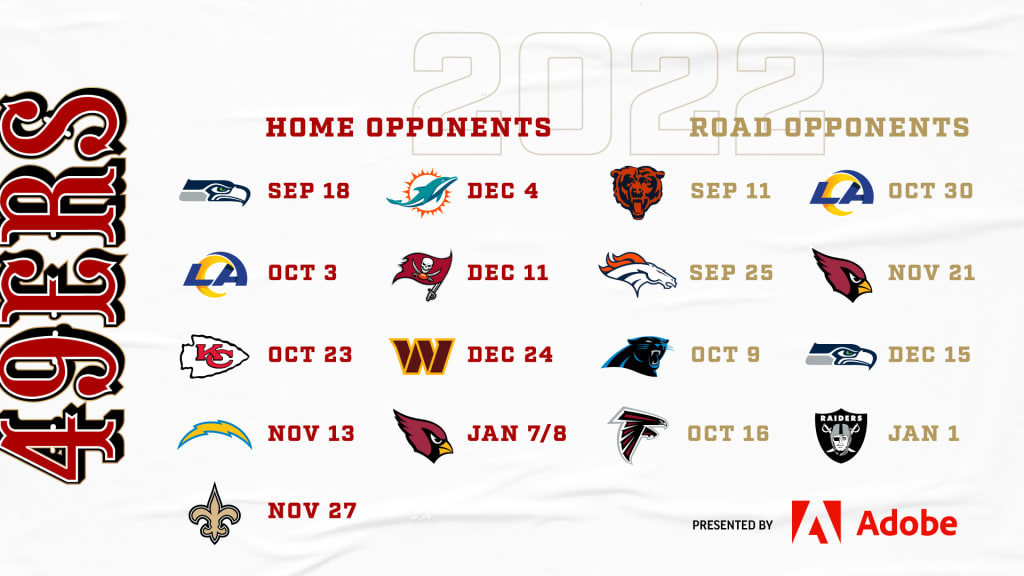 49ers upcoming schedule