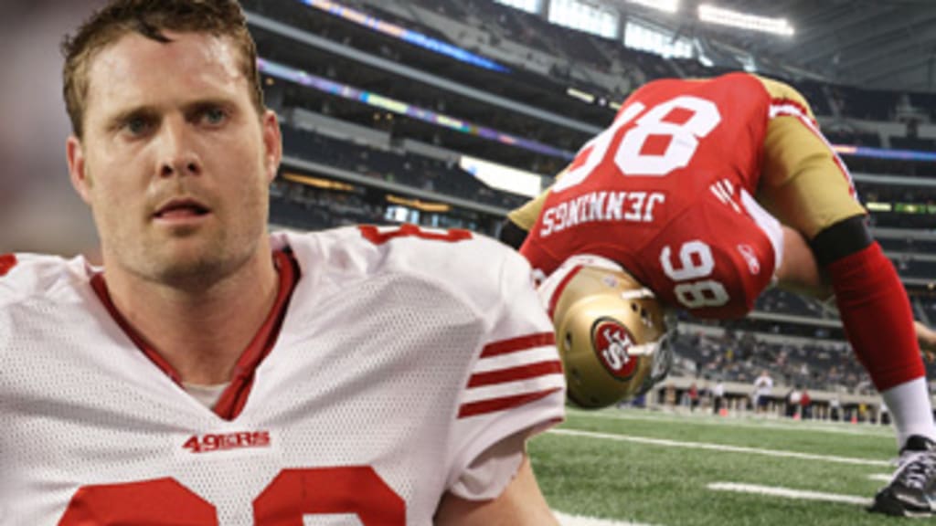 October 11, 2009; San Francisco, CA, USA; San Francisco 49ers long snapper  Brian Jennings (86) before the game against the Atlanta Falcons at  Candlestick Park. Atlanta won 45-10 Stock Photo - Alamy