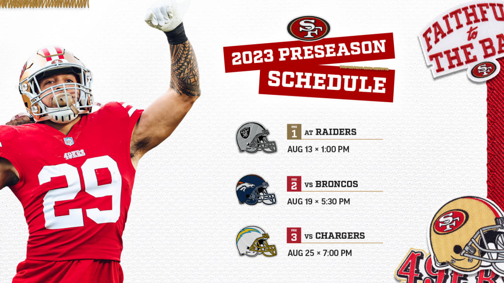 49ers Finalize 2023 Preseason Dates and Times
