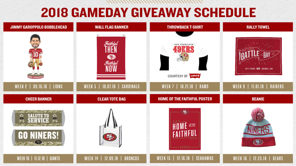 49ers 2022 Home Uniform Schedule & Gameday Fan Giveaways (click image to  see full view) : r/49ers