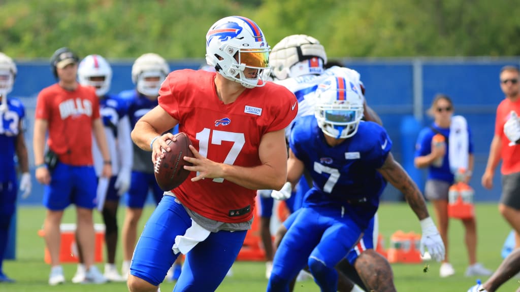 Bills return starters at practice in preparing to host Pats