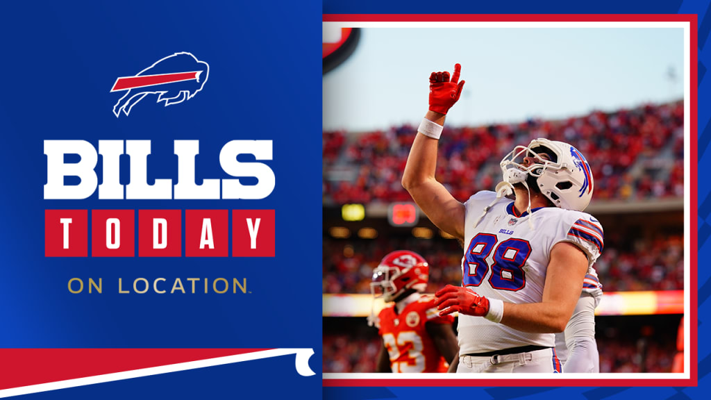 Buffalo Bills tight end Dawson Knox celebrates his touchdown reception  against the Kansas City Chiefs during an NFL football game Sunday, Oct. 16,  2022, in Kansas City, Mo. (AP Photo/Ed Zurga Stock