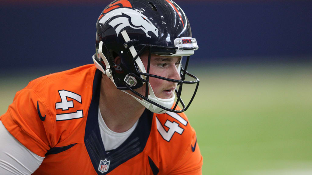 Denver Broncos long snapper Jacob Bobenmoyer walks off the field after a  preseason NFL football game against the Buffalo Bills in Orchard Park,  N.Y., Saturday, Aug. 20, 2022. (AP Photo/Adrian Kraus Stock