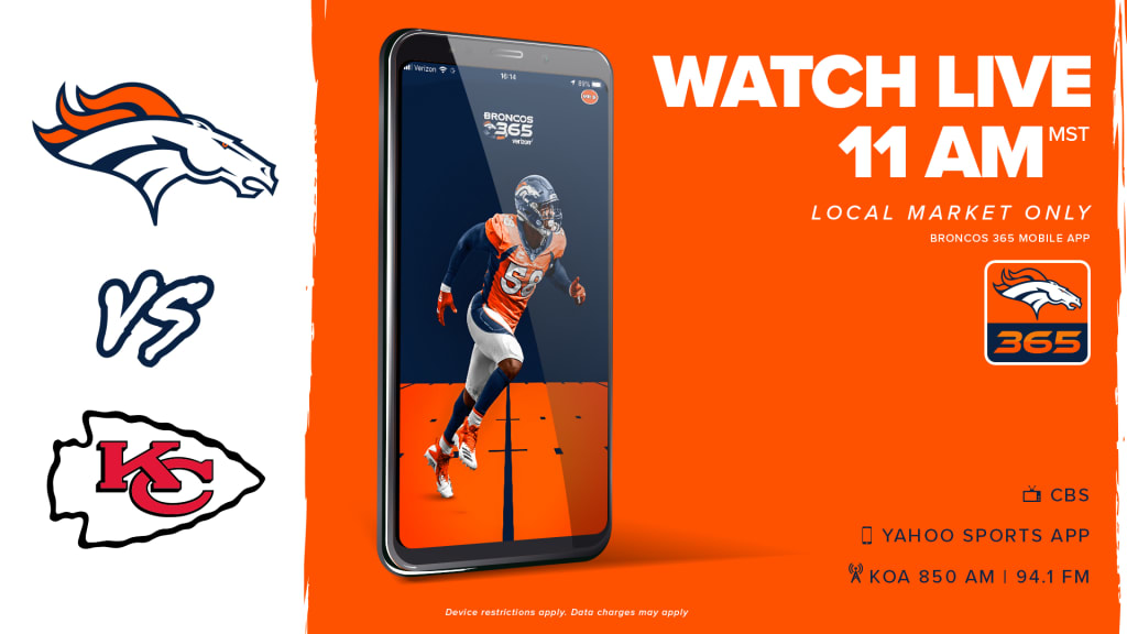 Denver Broncos at Kansas City Chiefs: How to watch, listen and live stream