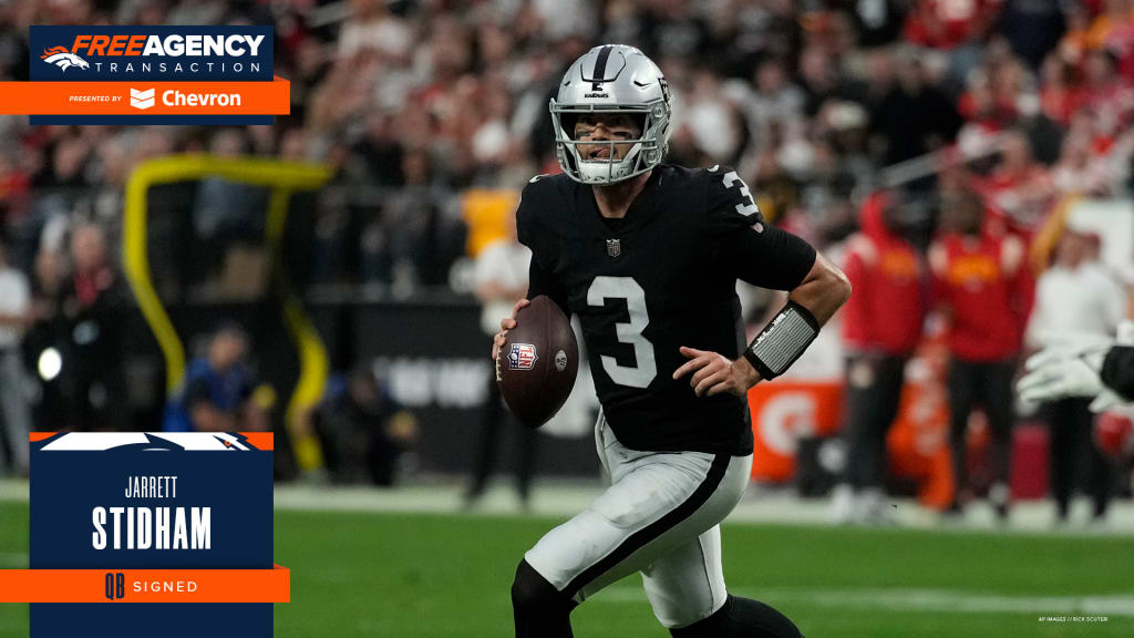 The Broncos are signing former Raiders' QB Jarrett Stidham to a 2