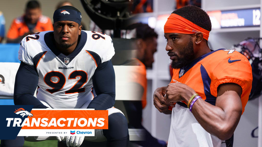 Denver Broncos defensive lineman Jonathan Harris (92) walks on the  sidelines before the second half of an NFL football game against the Tennessee  Titans Sunday, Nov. 13, 2022, in Nashville, Tenn. (AP