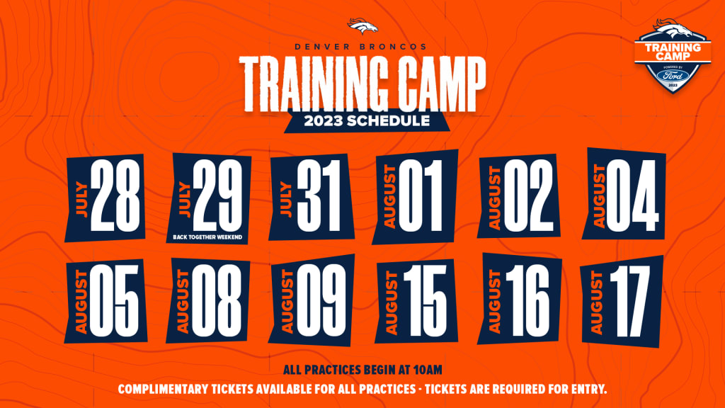 Denver Broncos training camp schedule announced