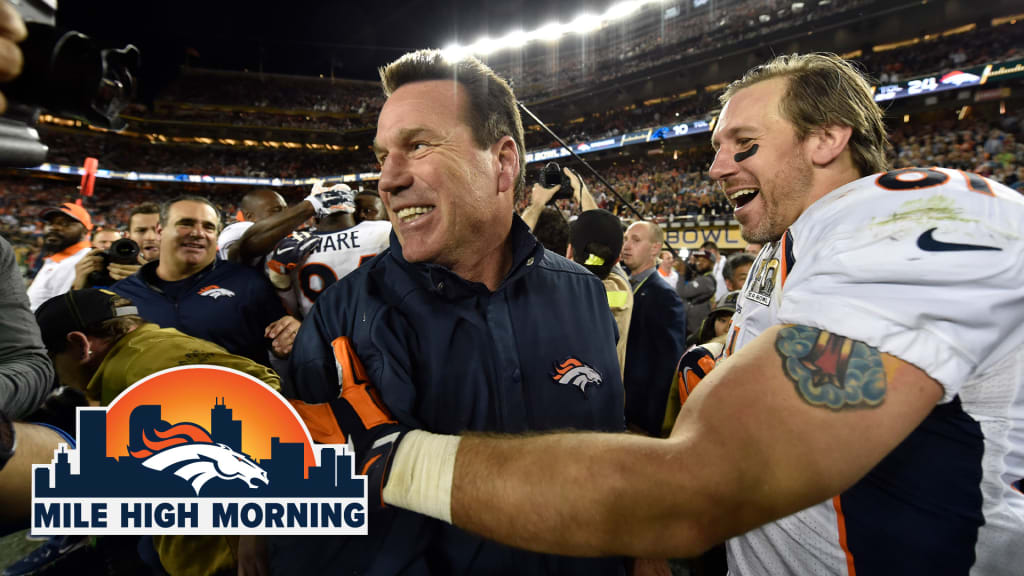 Photo: Denver Broncos Head Coach Gary Kubiak holds the Lombardi