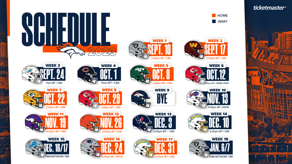 when do the broncos play sunday