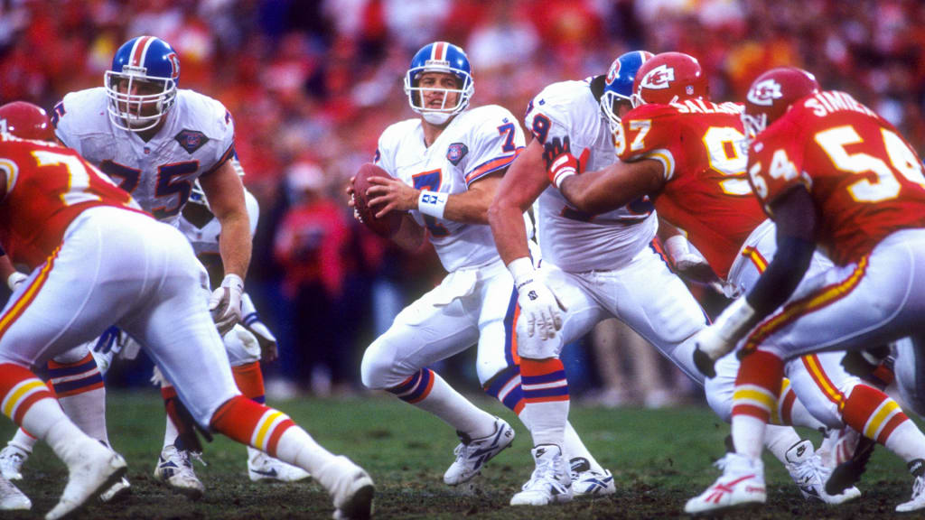 John Elway (7) signals a score – Denver Broncos History