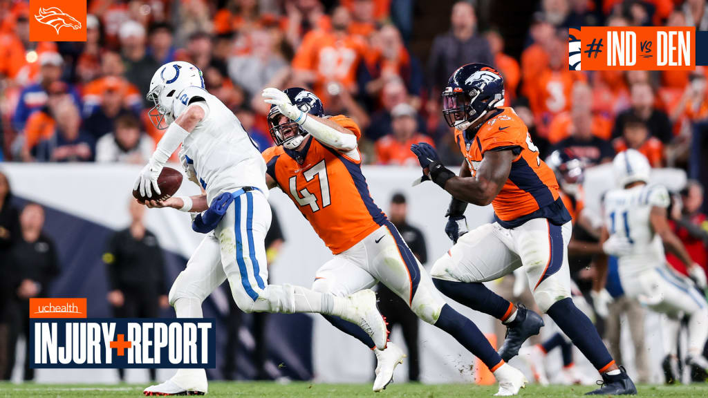 Denver Broncos linebacker Josey Jewell (47) runs during the first half of  an NFL football game against the Indianapolis Colts, Thursday, Oct. 6,  2022, in Denver. (AP Photo/David Zalubowski Stock Photo - Alamy