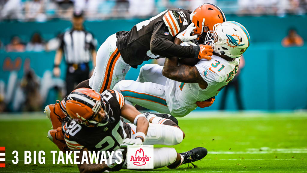 Browns struggle to stop the run in loss to the Miami Dolphins