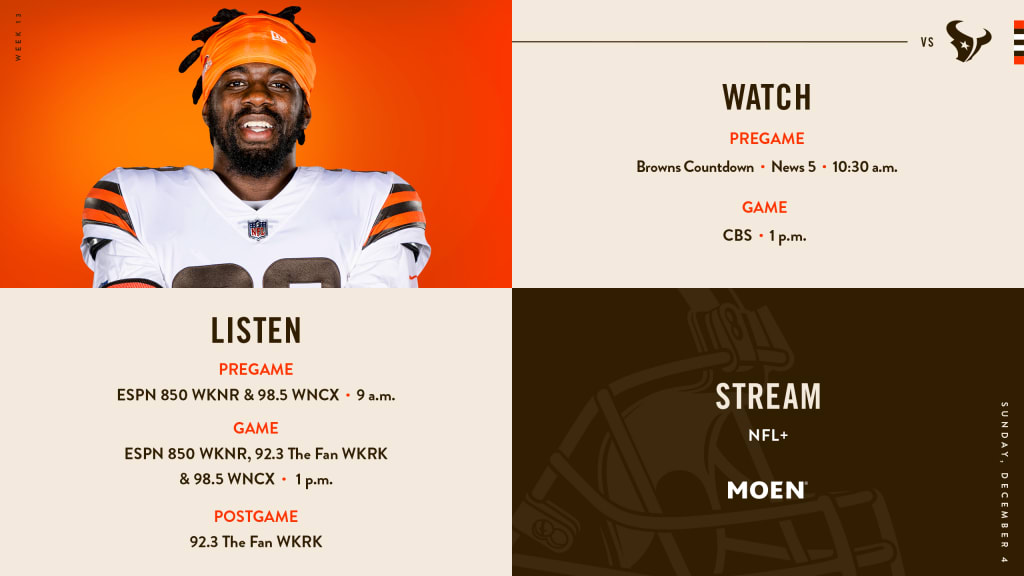 Browns vs. Texans live stream: How to watch Cleveland-Houston in NFL Week  13 - DraftKings Network