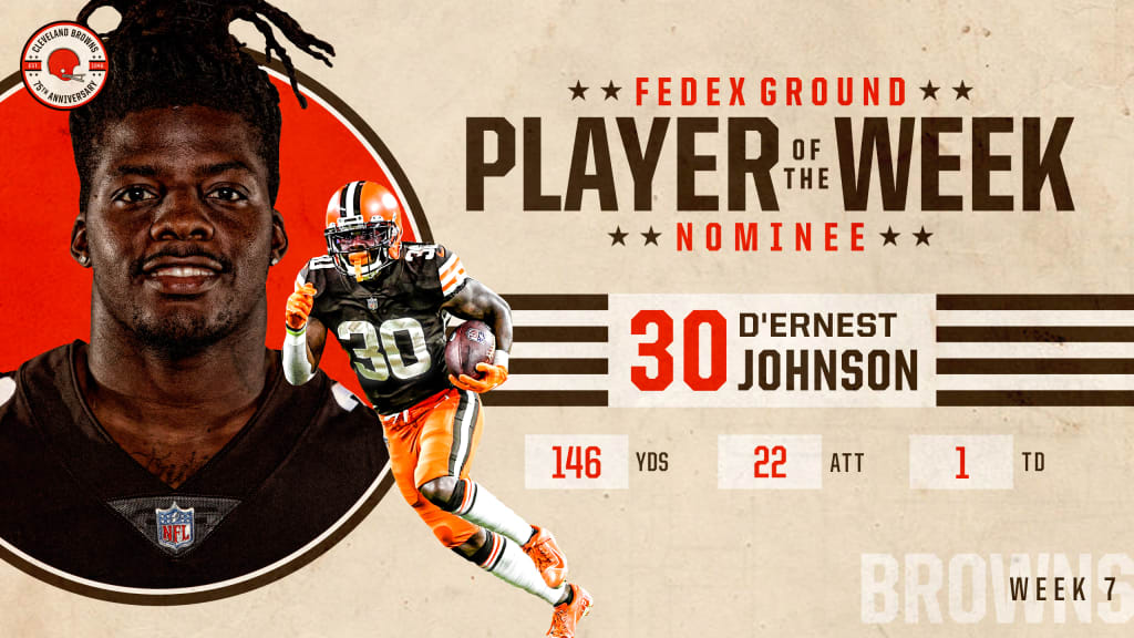 D'Ernest Johnson voted NFL's Ground Player of the Week