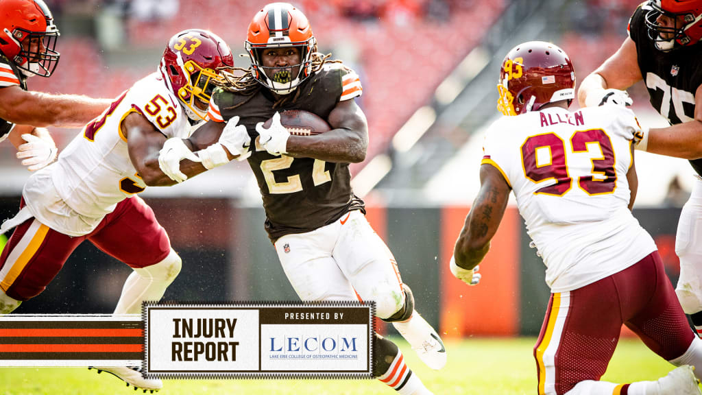 Cleveland Browns cornerback Robert Jackson (34) plays during an NFL  football game against the Pittsburgh Steelers, Sunday, Oct. 18, 2020, in  Pittsburgh. Cleveland placed guard Michael Dunn and cornerback Robert  Jackson on