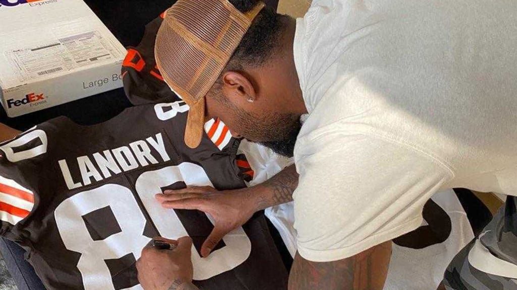 NFL Auction  Jarvis Landry Autographed Browns 2020 Jersey from Uniform  Unveil