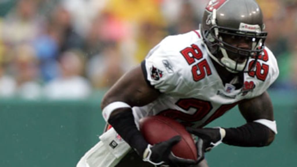 Tampa Bay Buccaneers' cornerback Brian Kelly watches from the