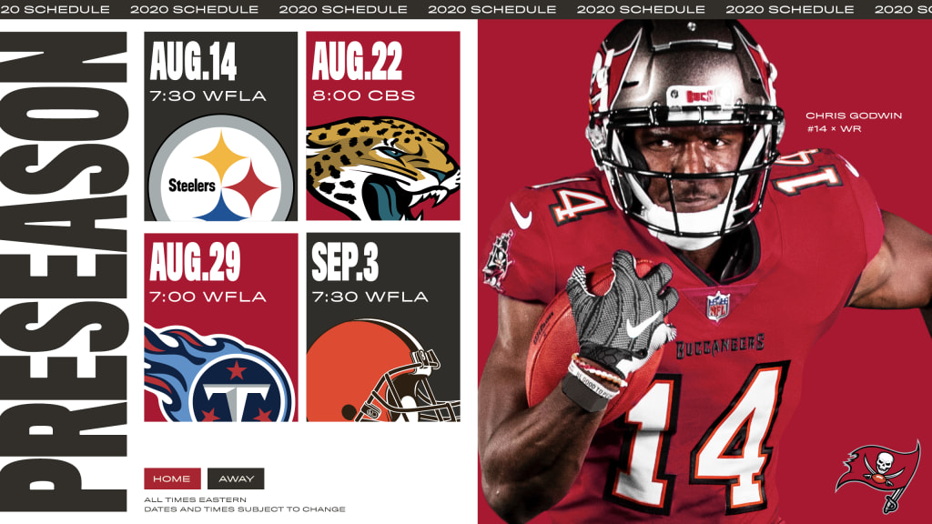 Tampa Bay Buccaneers vs. Pittsburgh Steelers, Jacksonville Jaguars,  Tennessee Titans and Cleveland Browns in 2020 Preseason