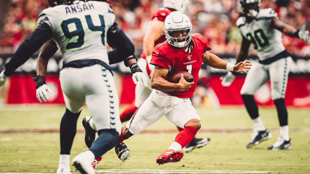 Cardinals in black vs. Seahawks on Sunday Night Football; roof open