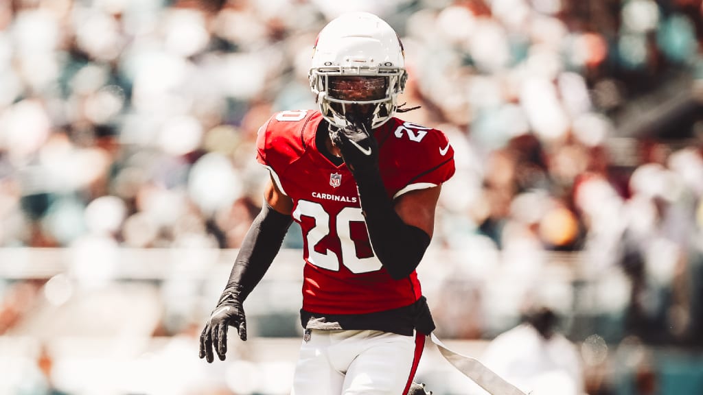 Cornerback (20) Marco Wilson of the Arizona Cardinals warms up