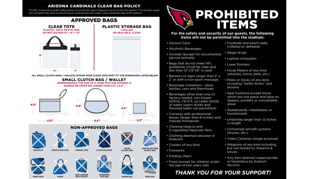 size of purse for nfl games