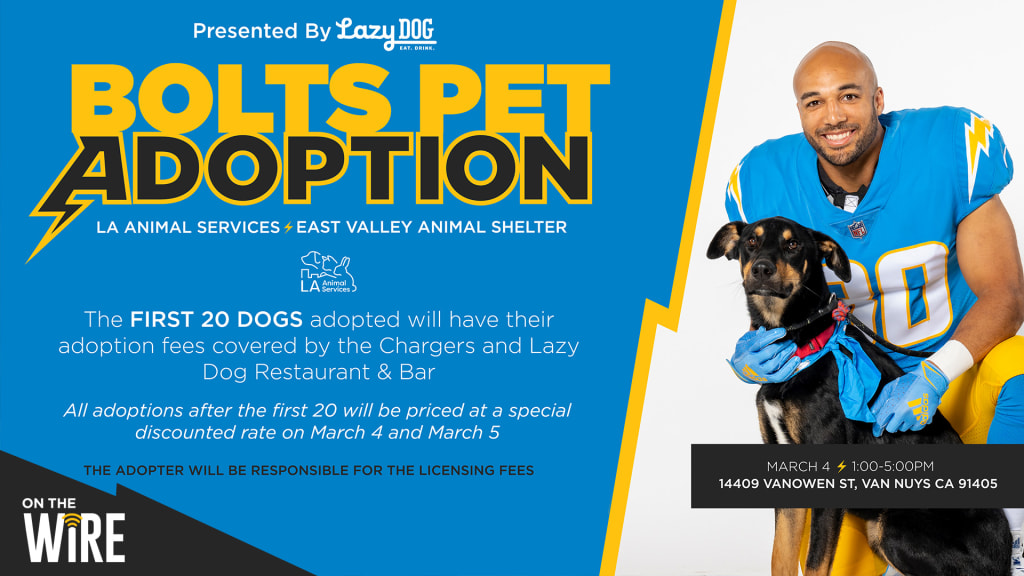 On the Wire: Los Angeles Chargers Impact Fund to Celebrate Reopening of  Team-Renovated Facilities at East Valley Animal Shelter with Adoption Event