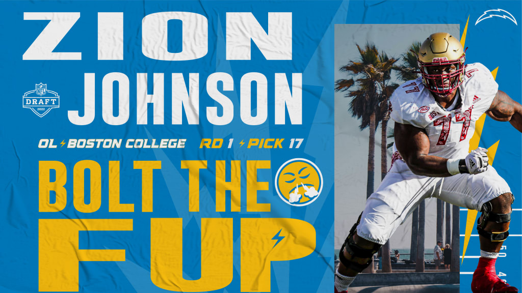 Chargers Take Zion Johnson The Best Guard in the 2022 NFL Draft