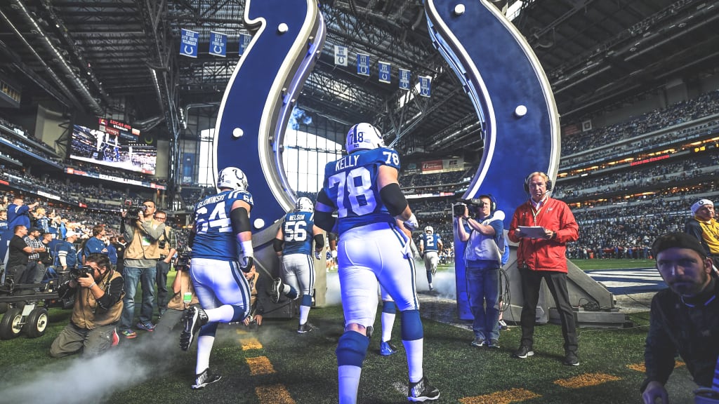 INDIANAPOLIS, IN - SEPTEMBER 25: Indianapolis Colts Cornerback Kenny Moore  (23) runs and jumps during team introductions prior to and NFL game between  the Kansas City Chiefs and the Indianapolis Colts on