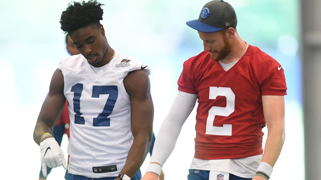 Indianapolis, Indiana, USA. 28th Nov, 2022. Indianapolis Colts wide  receiver Mike Strachan (17) wears a Kicking the Stigma t-shirt prior to an  NFL game between the Pittsburg Steelers and the Indianapolis Colts