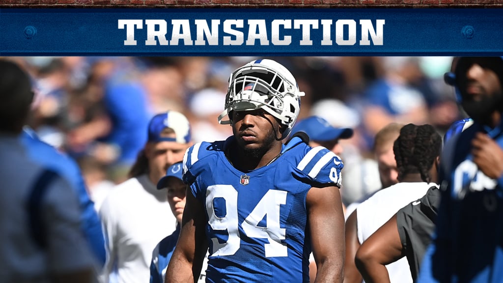 Indianapolis Colts defensive tackle Tyquan Lewis (94) warms up before an  NFL football game against the