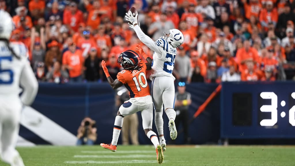 Indianapolis Colts defensive back Rodney Thomas II (25) looks to the  sidelines during an NFL football game against the Jacksonville Jaguars,  Sunday, Oct. 16, 2022, in Indianapolis. (AP Photo/Zach Bolinger Stock Photo  - Alamy