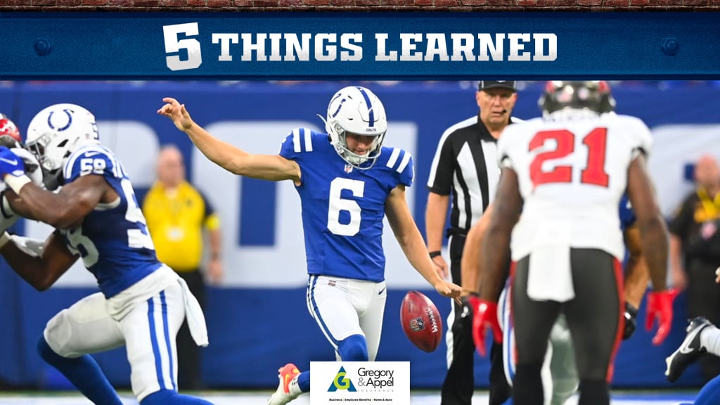 August 27, 2022: Indianapolis Colts quarterback Sam Ehlinger (4) sets in  the pocket during NFL football preseason game action between the Tampa Bay  Buccaneers and the Indianapolis Colts at Lucas Oil Stadium