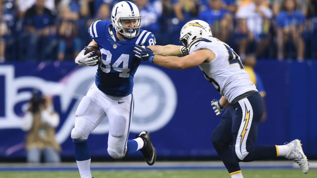 Carson, CA. 8th Sep, 2019. Los Angeles Chargers offensive guard Forrest Lamp  #77 during the NFL Indianapolis Colts vs Los Angeles Chargers at the  Dignity Health Sports Park in Carson, Ca on