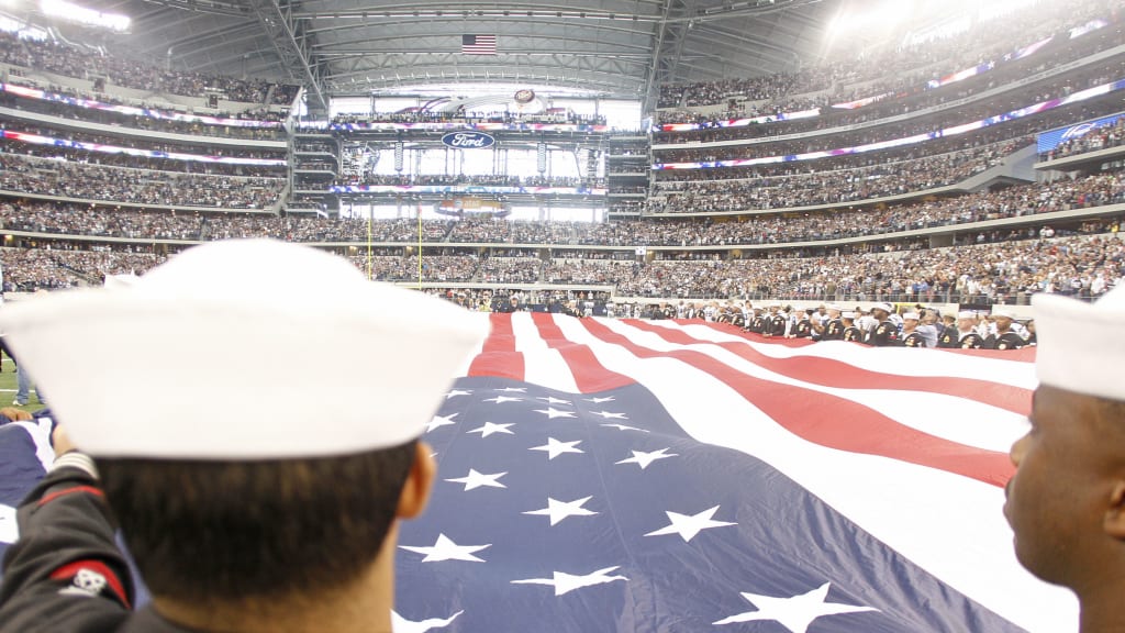 The Dallas Cowboys take the field prior to kickoff at the National Football  League Cowboys' home field AT&T Stadium in Arlington, Texas