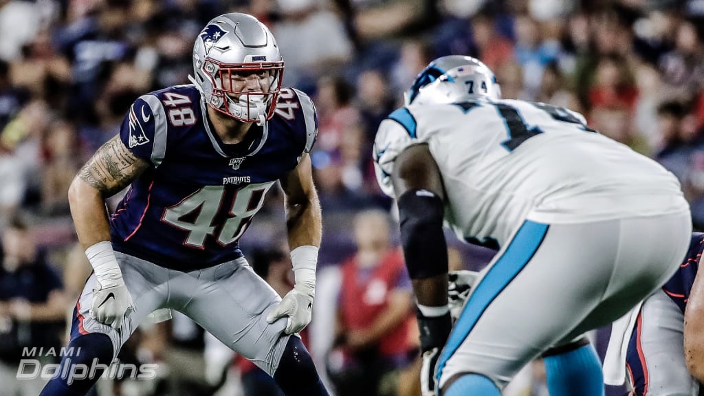 Miami Dolphins linebacker Calvin Munson (50) defends during an NFL