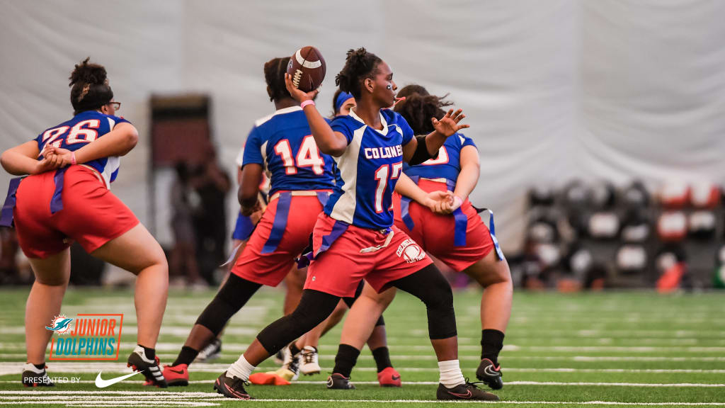 Miami Dolphins on X: We hosted 8️⃣ girls' flag football teams over the  weekend for a Flag Football Combine with Nike. #JuniorDolphins  #PlayFootball The top 4️⃣ teams will compete in a championship