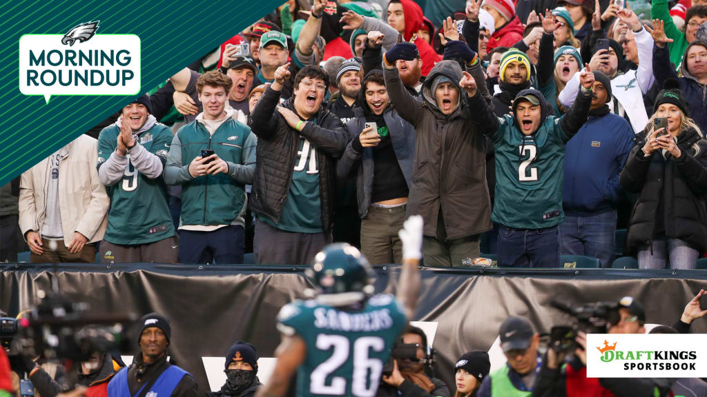 Philadelphia Eagles executive vice president of football operations Howie  Roseman celebrates after winning the NFC Championship at Lincoln Financial  Field in Philadelphia on January 21, 2018. The Eagles defeated the  Minnesota Vikings