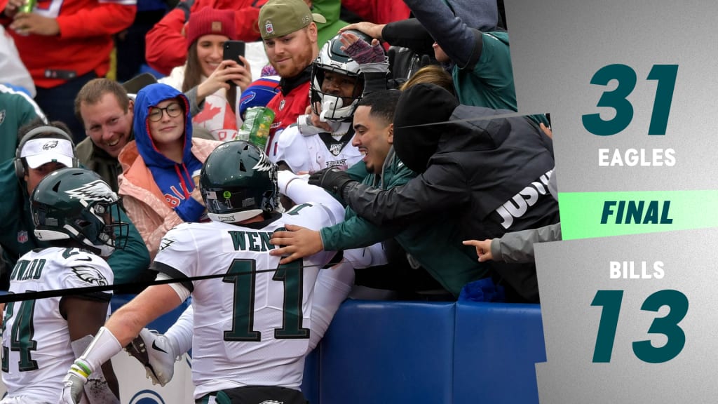 Philadelphia Eagles' Ronald Darby, left, blocks a pass intended for Buffalo  Bills' John Brown d …