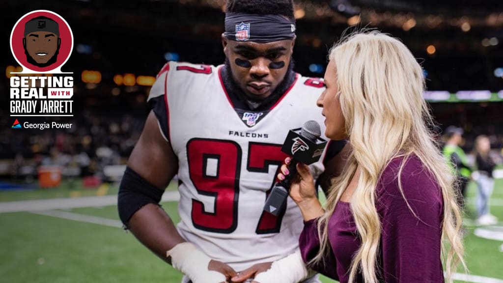 Kelsey Conway on X: #Falcons defensive tackle Grady Jarrett and his mom  who has never missed one of his games in his college and pro career are  here on the red carpet