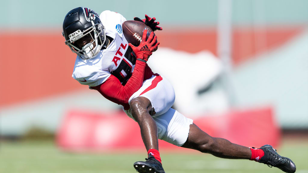 Atlanta Falcons wide receiver Frank Darby (88) works during the