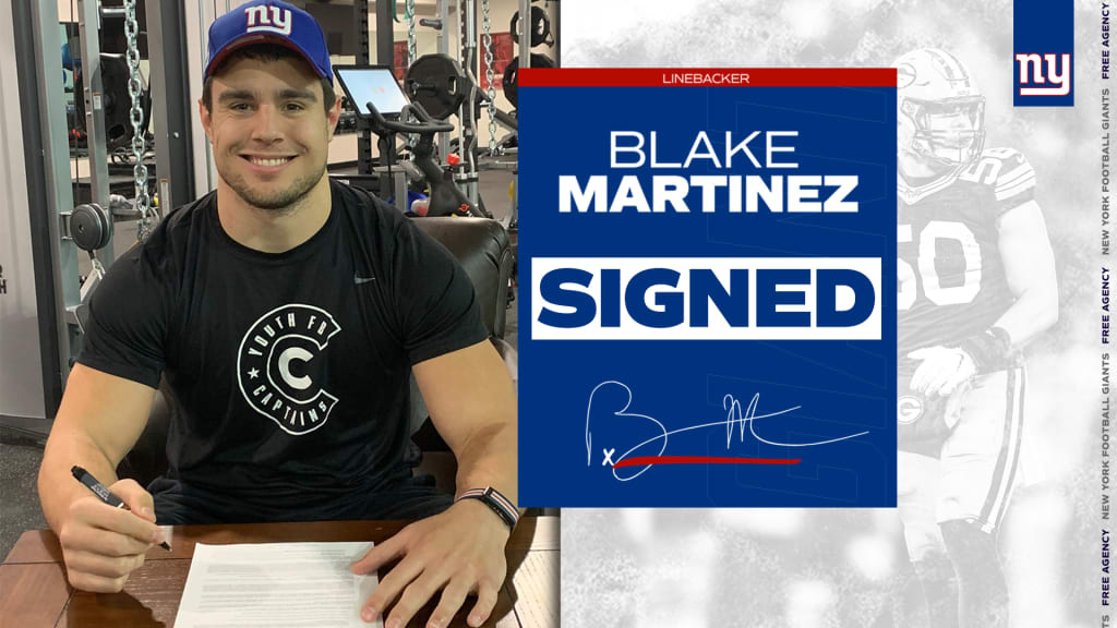 NY Giants Linebacker BLAKE MARTINEZ Signed Custom Replica White Jersey AUTO  JSA