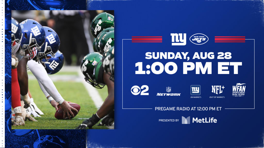 Watch the Giants-Jets preseason game live here on Aug. 26